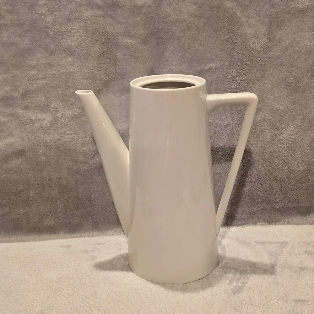Harmony House Moonstone 4253 Ironstone Coffee Pot White Mid Century Modern Japan
